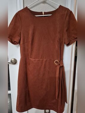 Tahari ASL Rust Brown Suede Midi Dress NWOT! Never Worn!